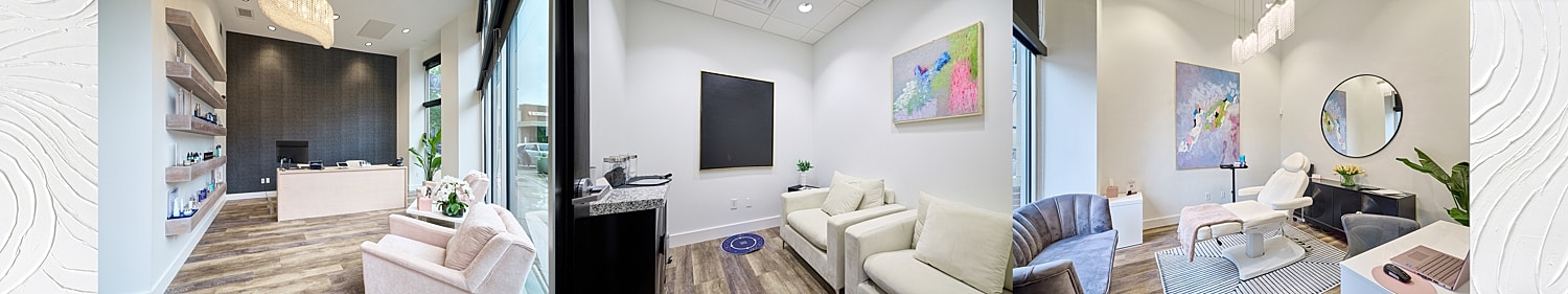 Modern office interior with elegant decor and furnishings.