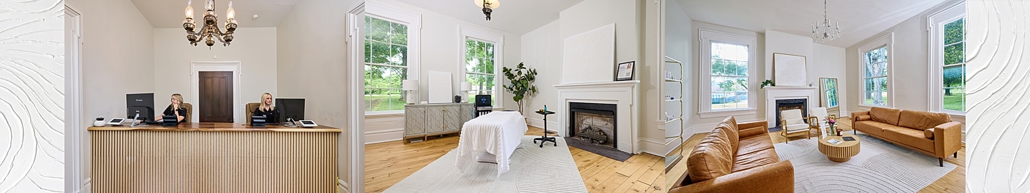 Modern reception and therapy room interior design.