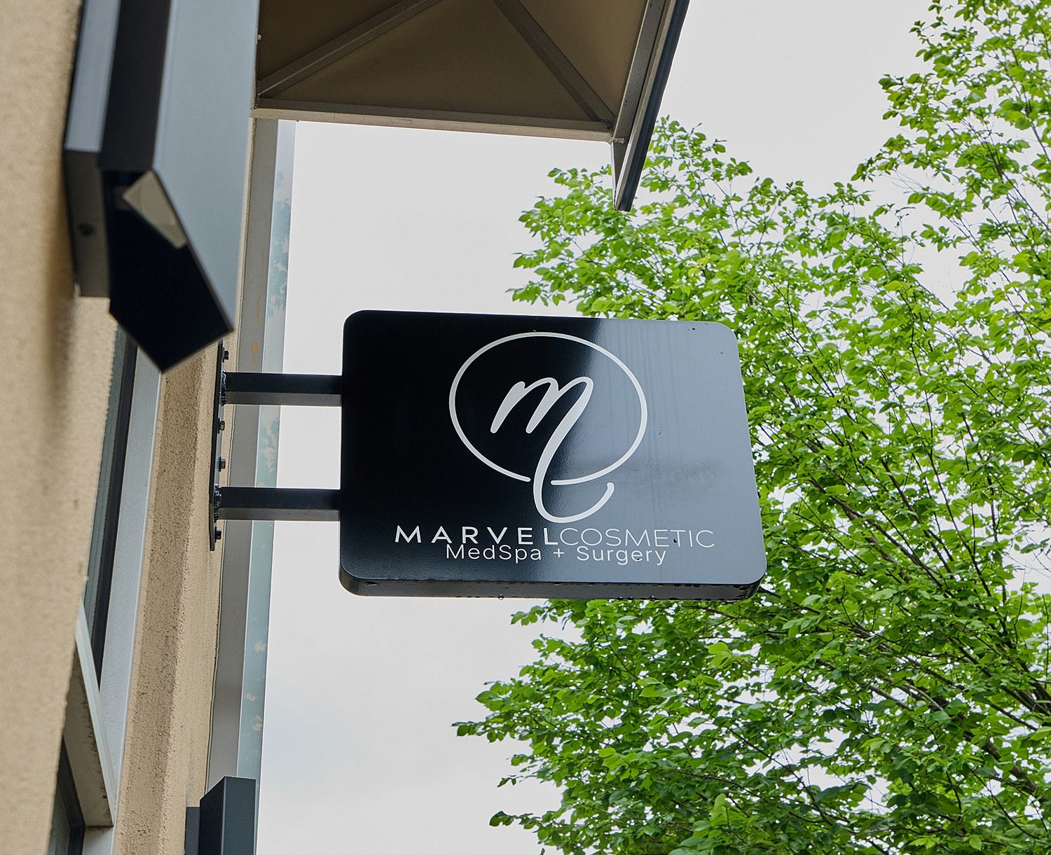 Sign for Marvel Cosmetic MedSpa + Surgery.