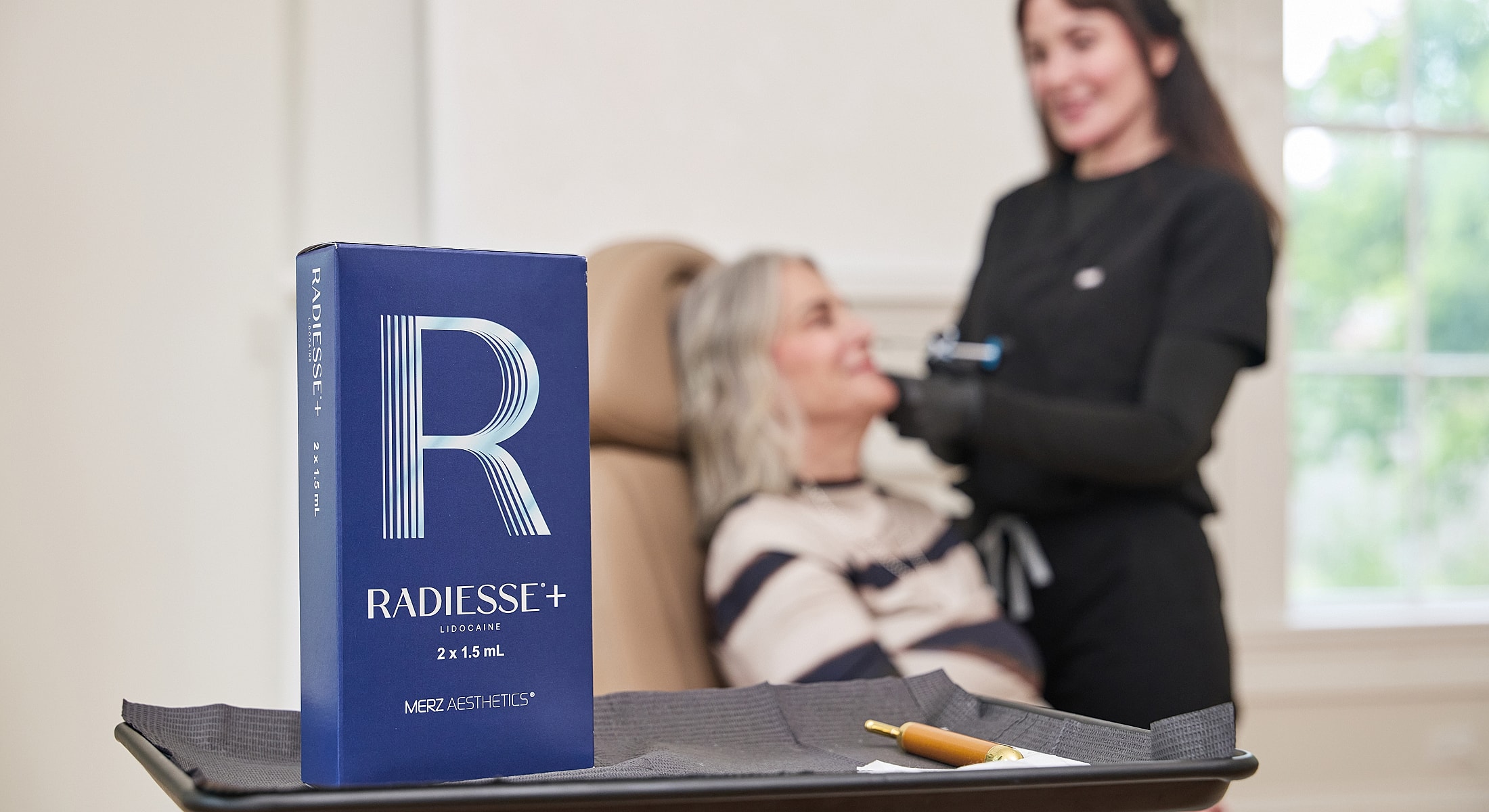 Injectable filler treatment at aesthetic clinic.